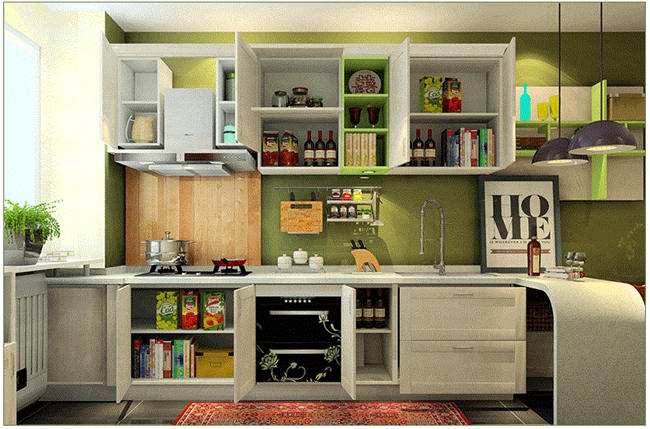 定制櫥柜個性設計，星空梵高櫥柜