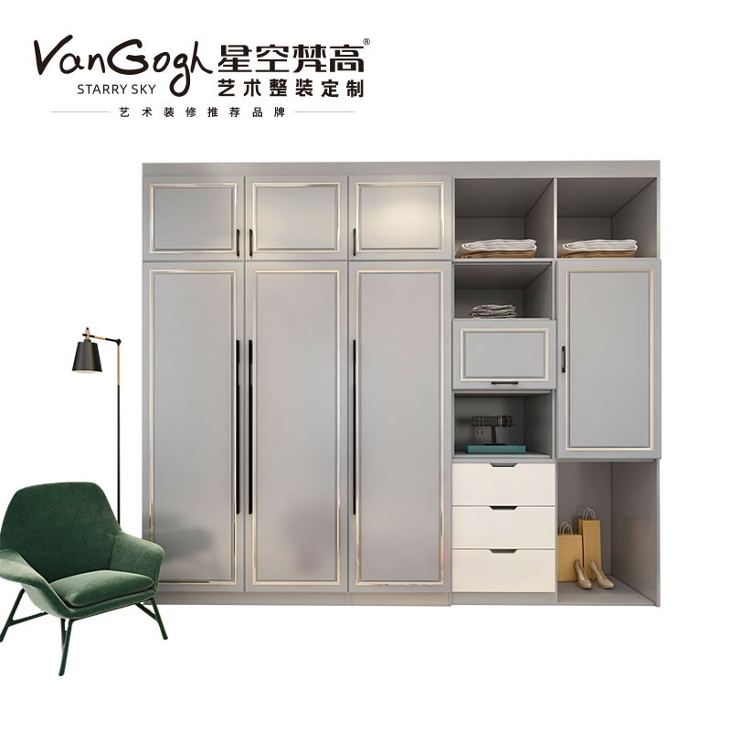 整體定制櫥柜 林茲之夜·法式門芯-3衣柜 整體定制櫥柜 林茲之夜·法式門芯-3衣柜